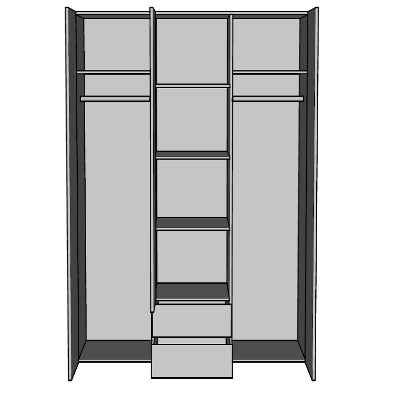 Круиз Шкаф 3Д, Белый + Дакар